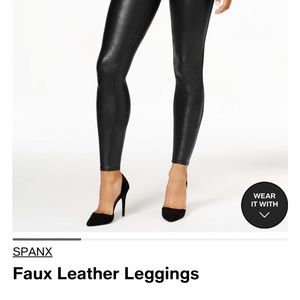 Spanx faux leather leather leggings L